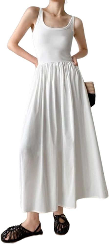 Tank Dress for Women Vacation Maxi Dress Sleeveless Slim Fit Dress Casual Streetwear Trendy Clubw... | Amazon (US)