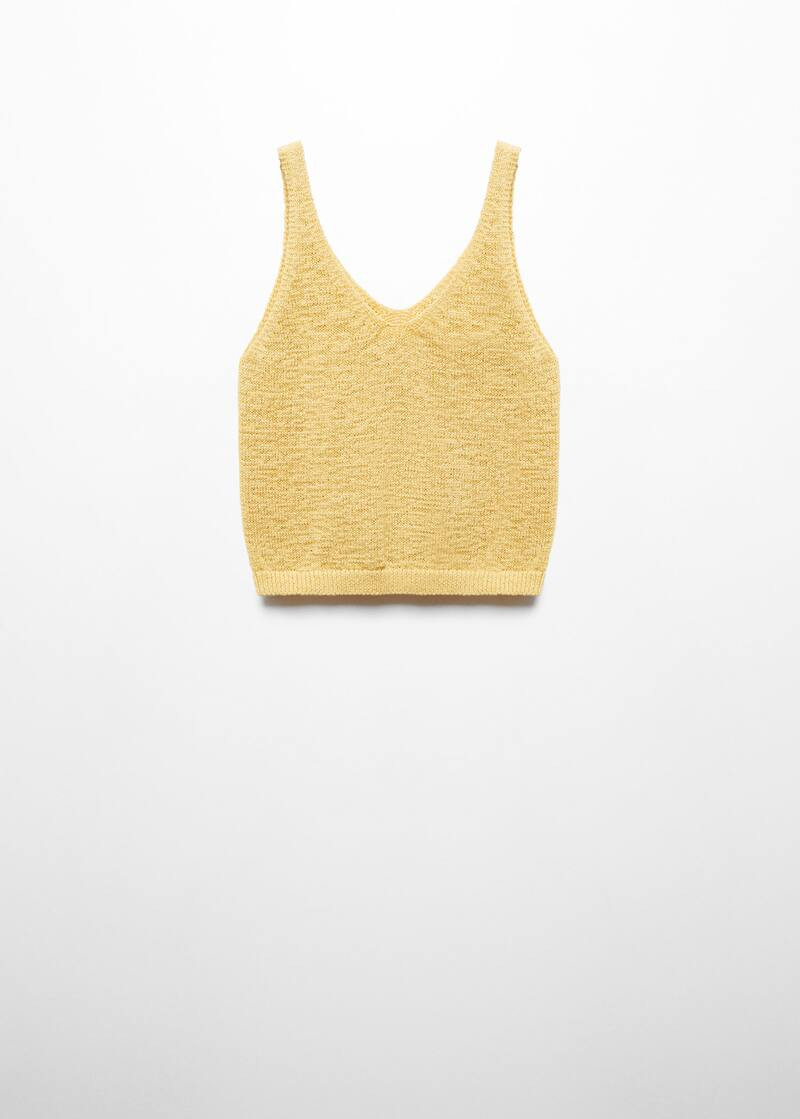 V-neck knitted top | Mango Canada