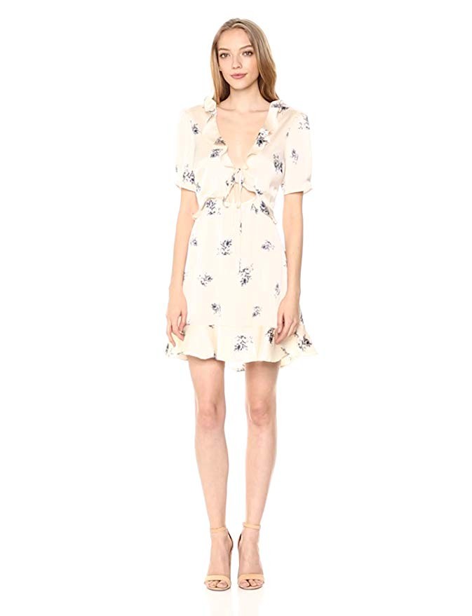 ASTR the label Women's Billie Short Sleeve Floral Ruffle Short Dress | Amazon (US)