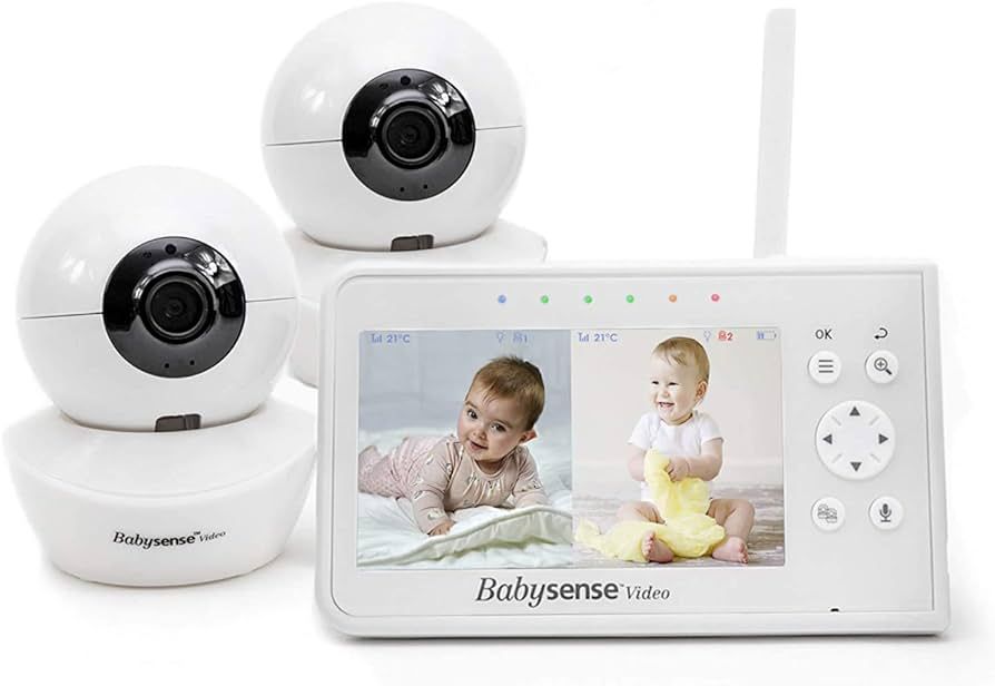 Babysense Video Baby Monitor, 4.3 Inch Split Screen with Two Cameras and Audio, Remote Pan & Tilt... | Amazon (UK)