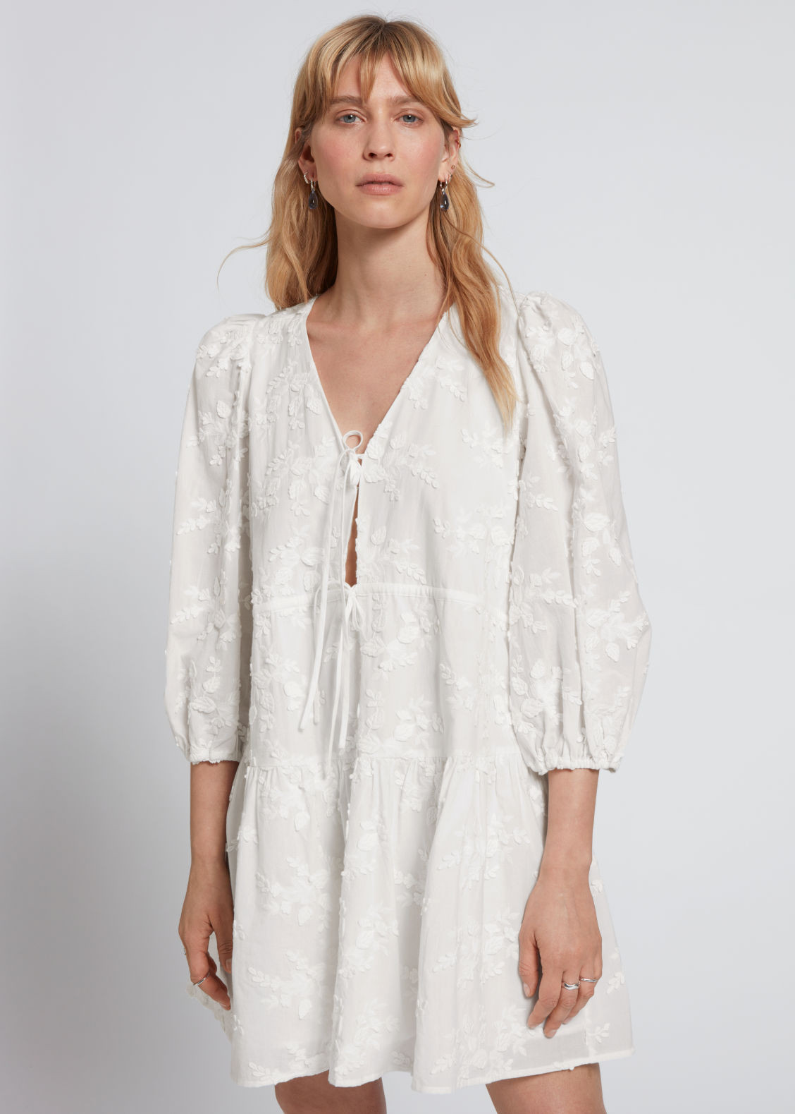 Tie-Front Mini Dress - White | & Other Stories US