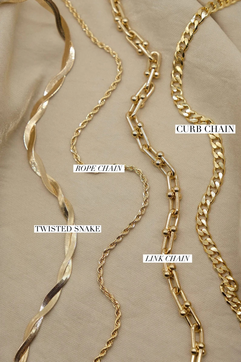 Gold Chain Necklace 18K Gold Filled Layering Necklace - Etsy | Etsy (US)