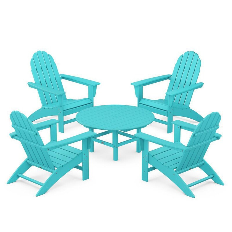 POLYWOOD Vineyard 5 Pc Recycled Plastic Seating Set in Aruba by - PWS703-1-AR | BBQ Guys