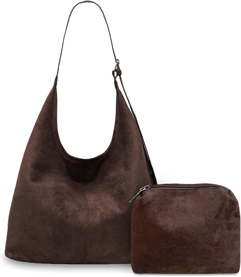 Tote Bags for Women, Shoulder Bag, Suede Leather Hobo Bag, Suede Tote Bag, Suede Bag, Large Capac... | Amazon (UK)