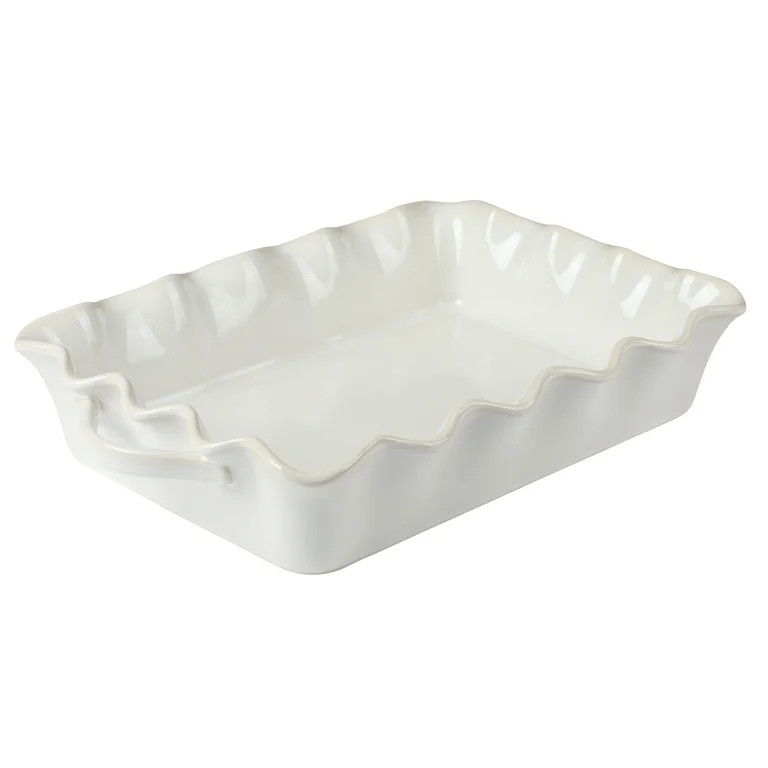 The Pioneer Woman Colette 9"x13" Stoneware Ruffled-Edge Casserole Baking Dish, Linen | Walmart (US)