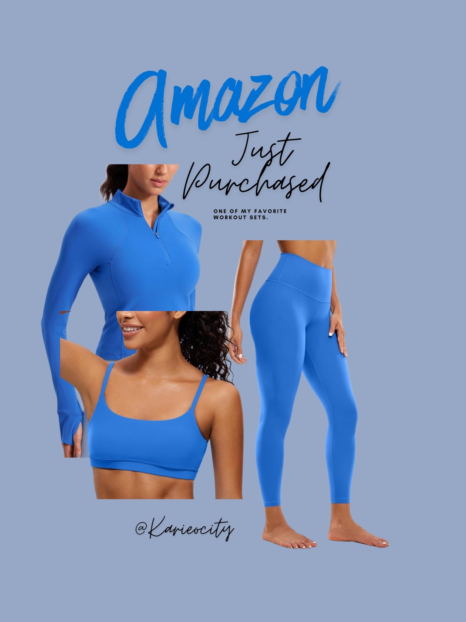 Amazon Just Purchased 💙
I absolutely love these sets I own a red, black & brown one and then soon to be blue. So soft and comfy ! I’m 5’7 and 120lbs I wear a size XS in sports bra and small in top and bottoms😃

Active Wear // Active Outfit// Mom on the go outfit // Amazon // Amazon Fashion 

#LTKActive #LTKfitnessgoals