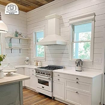 ZLINE 36 in. Wooden Wall Mount Range Hood in Cottage White - Includes Motor | Amazon (US)