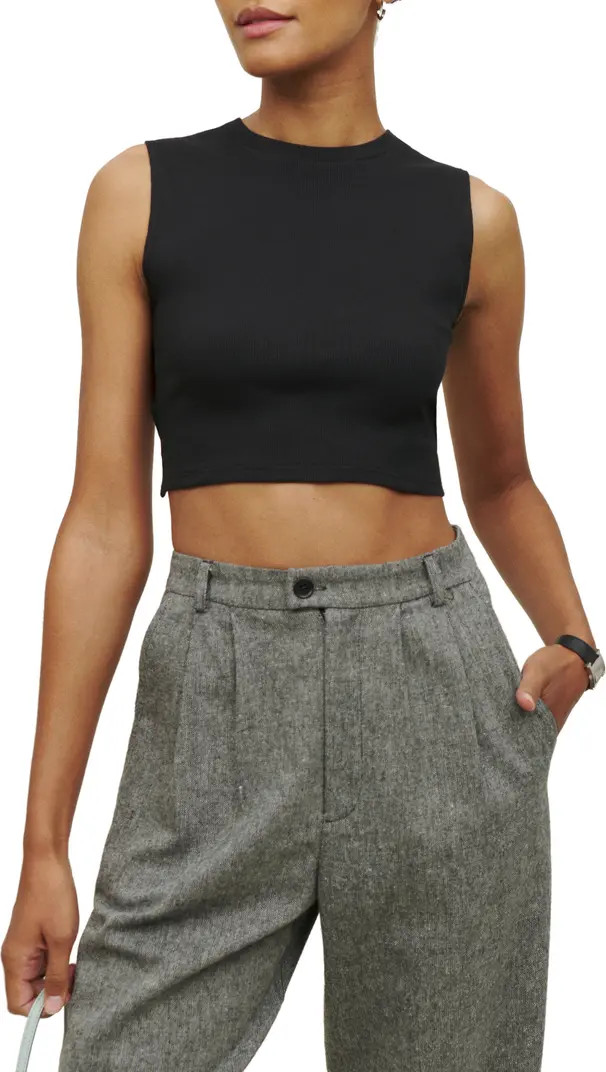 Reformation Raiden Rib Stretch Organic Cotton Crop Tank Top | Nordstrom | Nordstrom