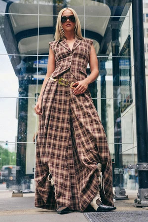 AKIRA Plaid Princess Trouser Pants | Size Small | AKIRA