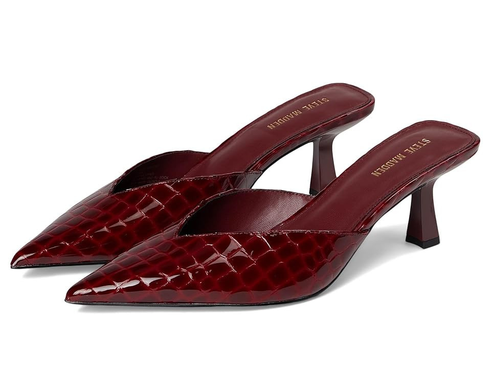 Steve Madden Mod High Women's Heels Burgundy Croco : 9.5 M, Leather | Zappos