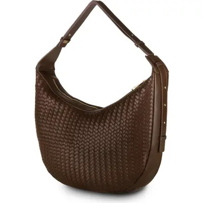 Youzey The Crescent Woven Shoulder Bag in Brown at Nordstrom | Nordstrom