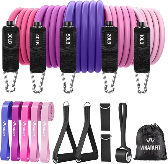 WHATAFIT Resistance Bands, Exercise Bands，Resistance Bands for Working Out, Work Out Bands with... | Amazon (US)