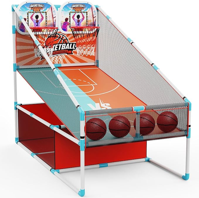 2-Player Arcade Basketball Game Set,Upgraded Indoor Hoop with LED Light Electronic Scoreboard 4 B... | Amazon (US)