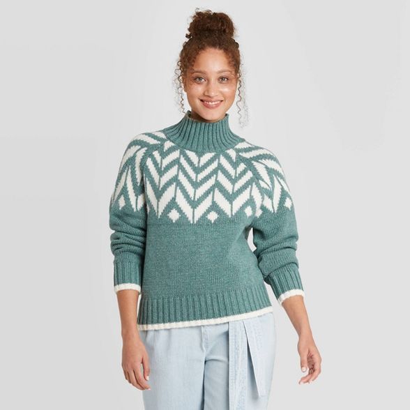 Women's Fair Isle Turtleneck Pullover Sweater - A New Day™ | Target