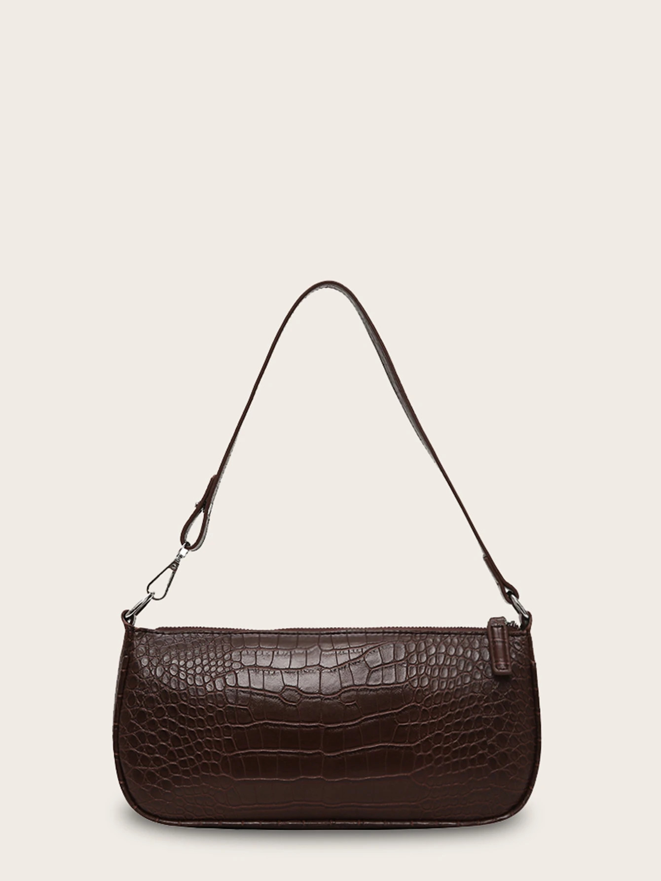 Croc Embossed Baguette Bag | ROMWE