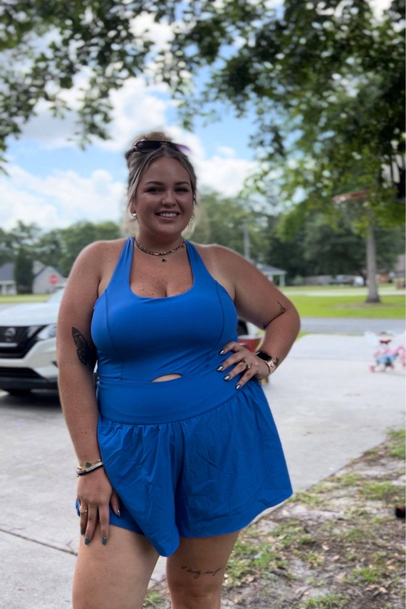 Cute Amazon activewear romper! Wearing xxl 

#LTKActive #LTKMidsize #LTKPlusSize