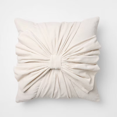 20"x20" Velvet Bow Throw Pillow - Threshold™ designed with Studio McGee | Target
