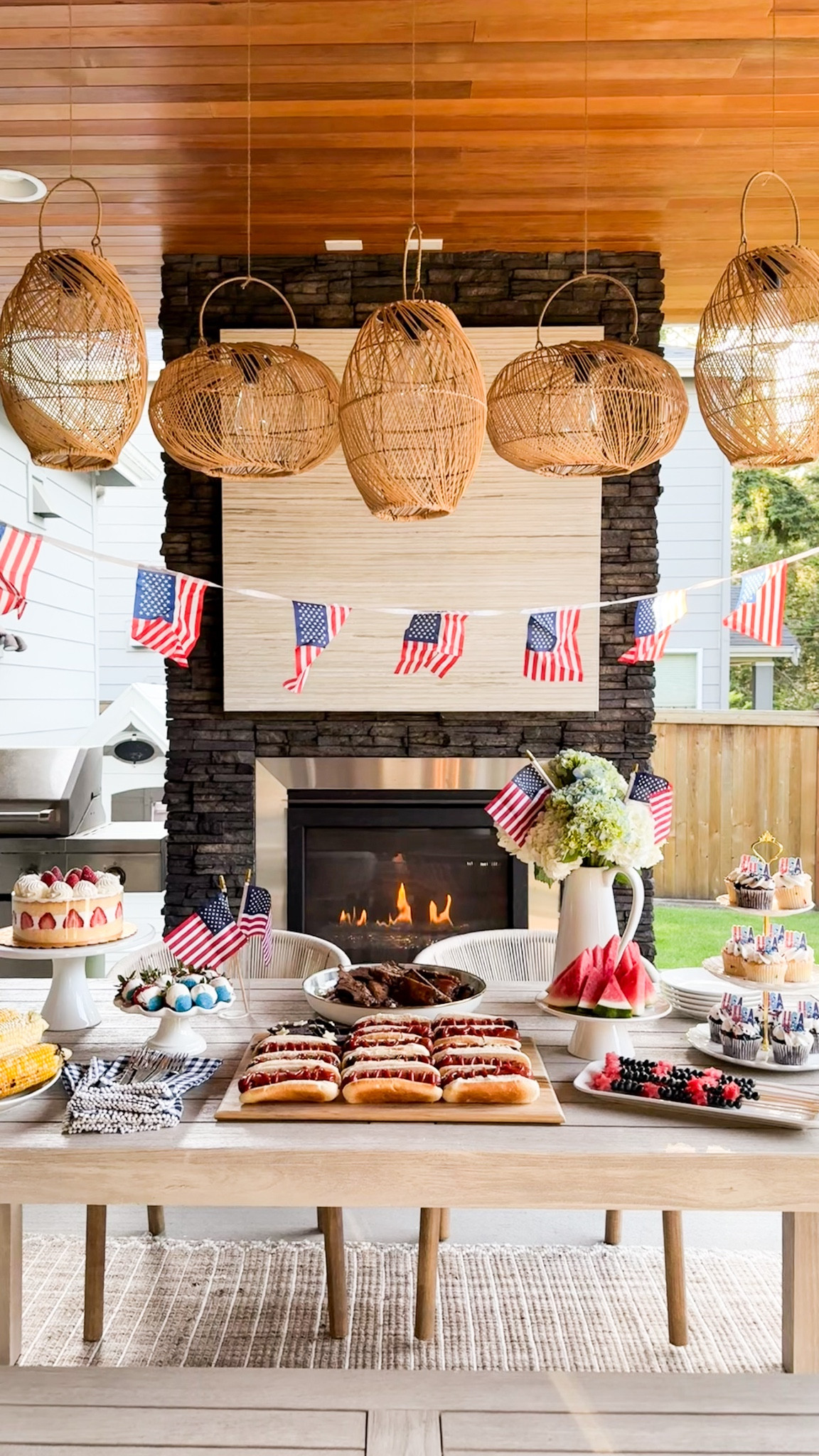 JULY 4TH PARTY SPREAD! 🤩🇺🇸

Bowls, twinkles sprinkles, colored sugar,  4th of July Patriotic Red White and Blue Edible Sprinkles, candy melts, Ceramic cake stand, star cookie cutter, serving bowl, Heinz tomato ketchup, blue corn tortilla chips, cutting board, American flags on stick and banner, outdoor dining table and chairs, outdoor rug, lantern 

#LTKParties #LTKHome #LTKSeasonal