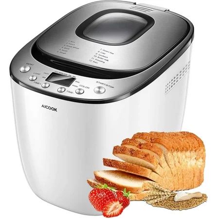Bread Maker, AICOOK 2LB Automatic Bread Machine With Gluten Free Setting, LED Display, Nonstick Pan, | Walmart (US)