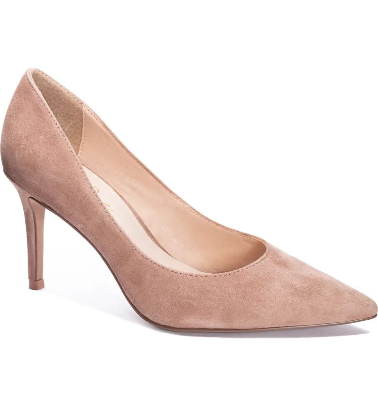 42 Gold Rafee Suede Pointed Toe Pump | Nordstrom | Nordstrom