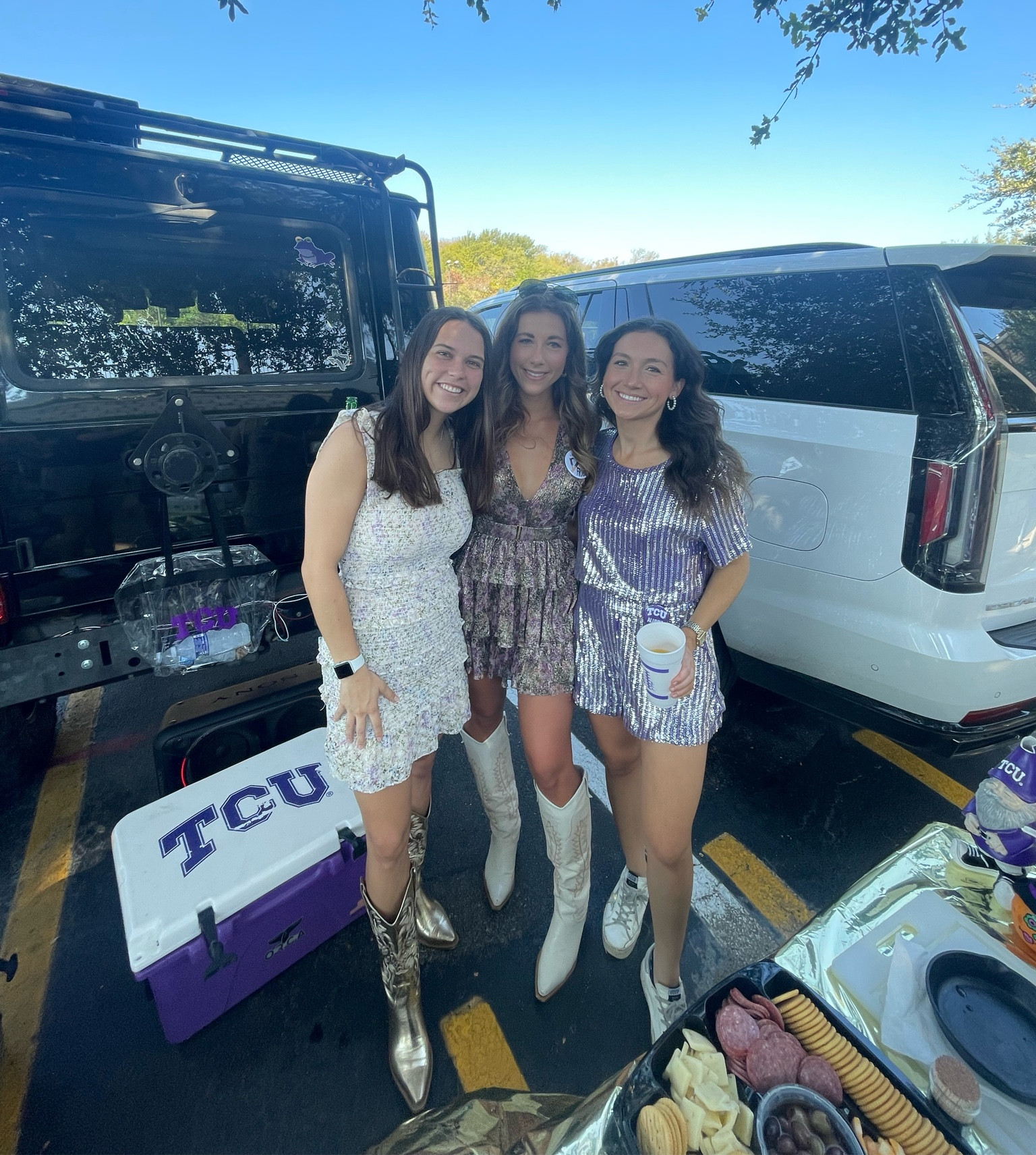 Plan for game-day ahead of time! I’m wearing the cutest Buddy Love purple and white sequin set paired with white golden goose sneakers! My besties outfits also linked!

#LTKSpringSale #LTKparties #LTKstyletip