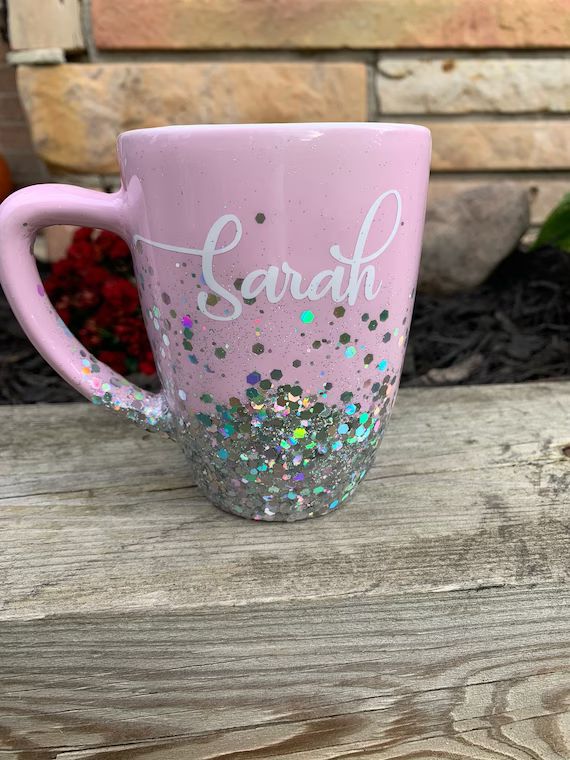 Custom Coffee Mug, Glitter Mug, Personalized Mug, Glitter Dipped Mug, Christmas Gift, Handmade Mu... | Etsy (US)