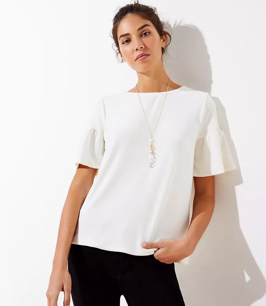 Velvet Bell Sleeve Tee | LOFT