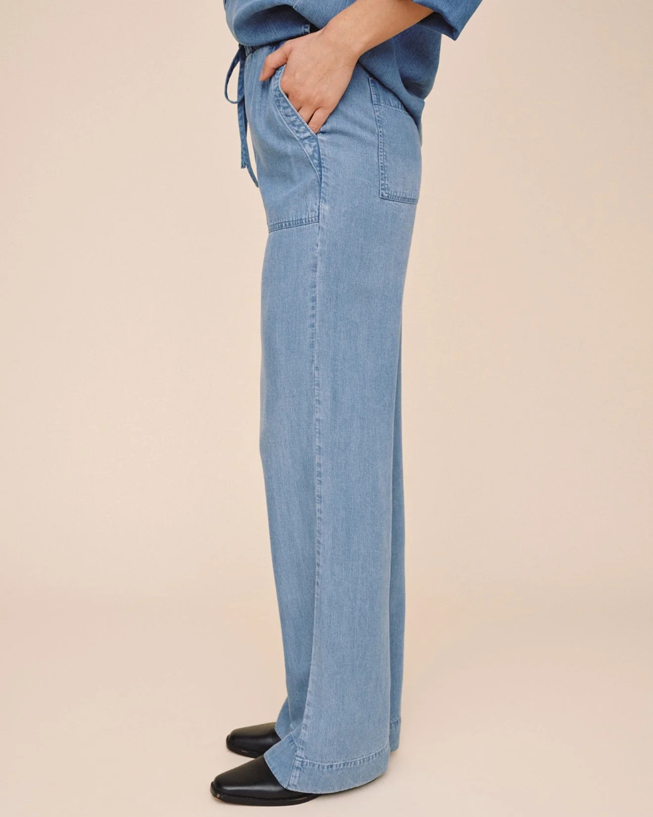 Pocket Wide Leg Pant - Indigo Harbor Wash | Bella Dahl