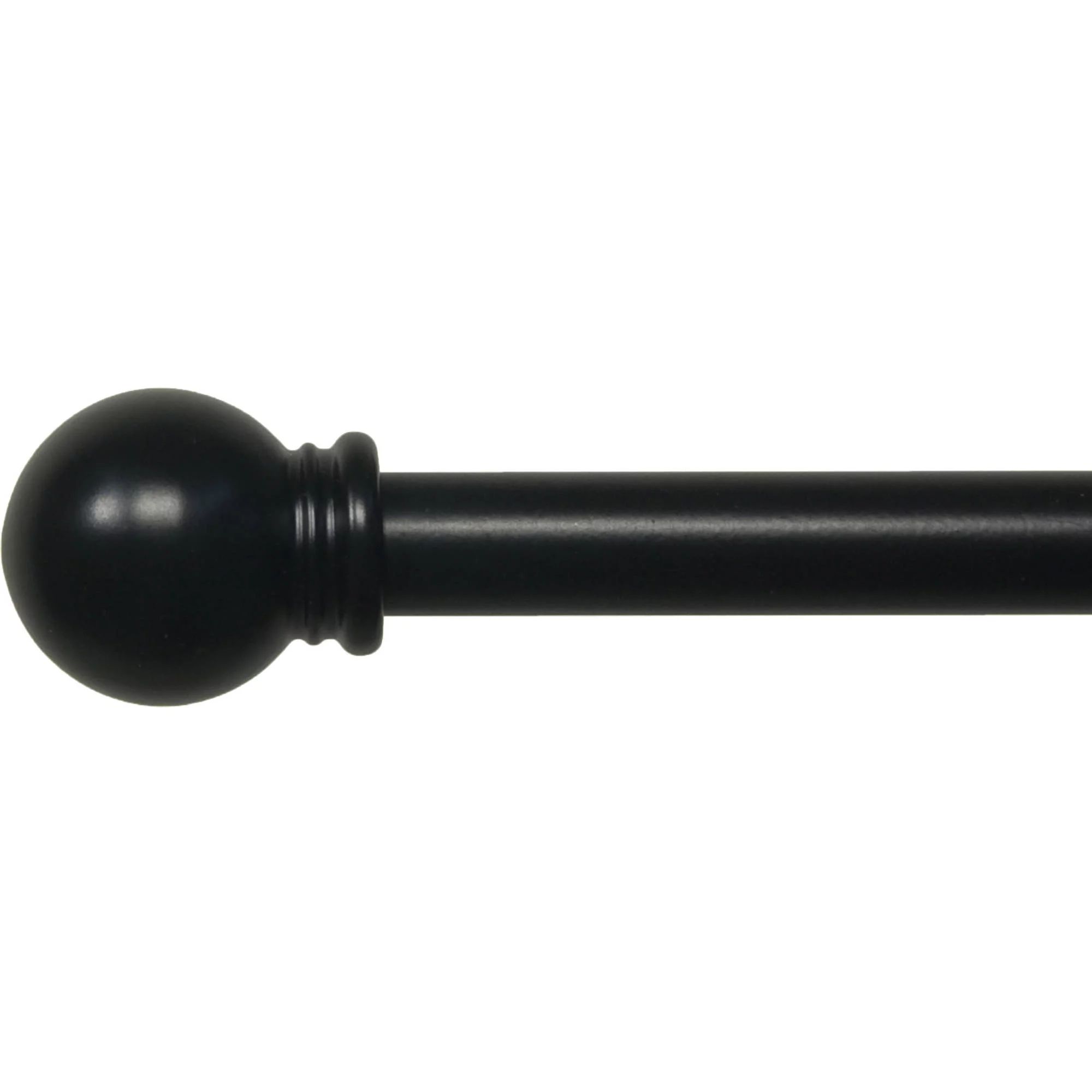 Mainstays 5/8" Black Ball Single Curtain Rod, 28 to 48", Black | Walmart (US)