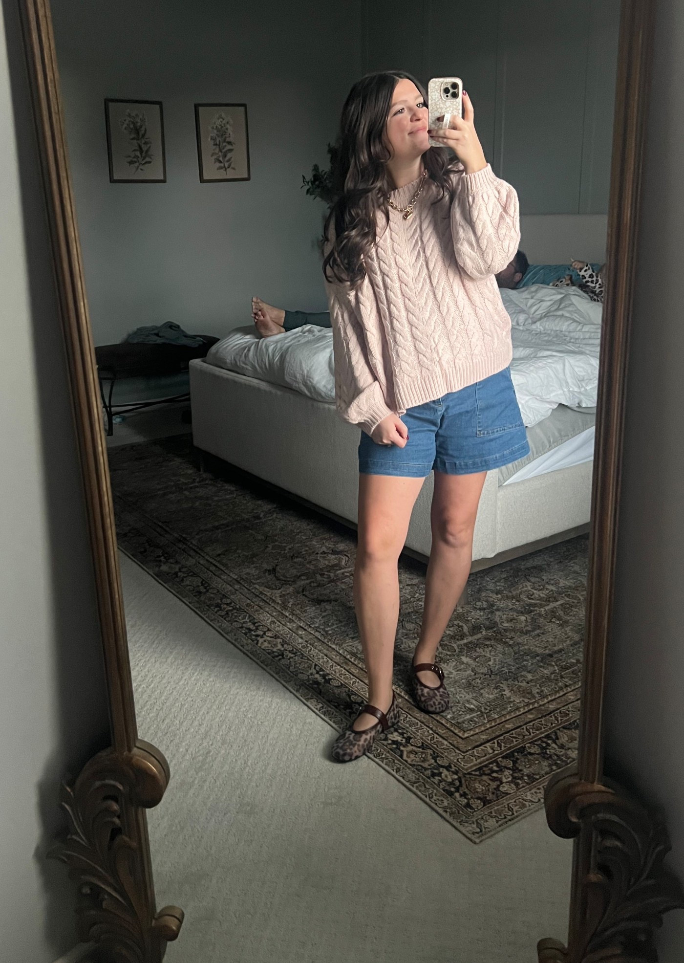 Fall transition outfit! All from Amazon. Medium in sweater and shorts + 7.5 in leopard flats TTS (which I’m obsessed with btw. They are so comfy and dress up every outfit) 

Post Partum outfit / mom outfit / fall outfit / Amazon fashion / mom style / Amazon shorts / sweater / pink sweater / mom shorts / leopard flats / Amazon shoes 

#LTKStyleTip