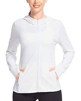 BALEAF Women's Hiking Shirts Lightweight Jackets Full Zip UPF 50+ Sun Shirts Running Long Sleeve ... | Amazon (US)