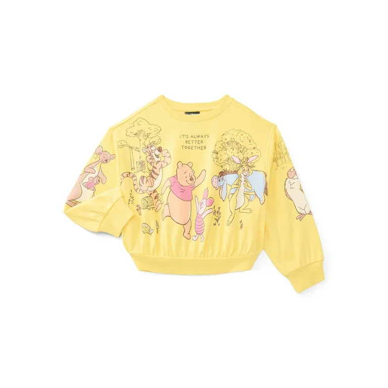 Disney's Winnie the Pooh and Friends Girls Graphic Fleece Crew Pullover, Sizes 4-16 | Walmart (US)
