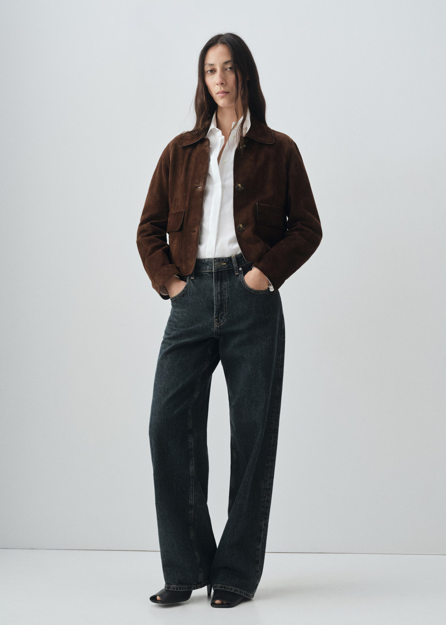 100% leather short jacket - Women | MANGO United Kingdom | MANGO (UK)