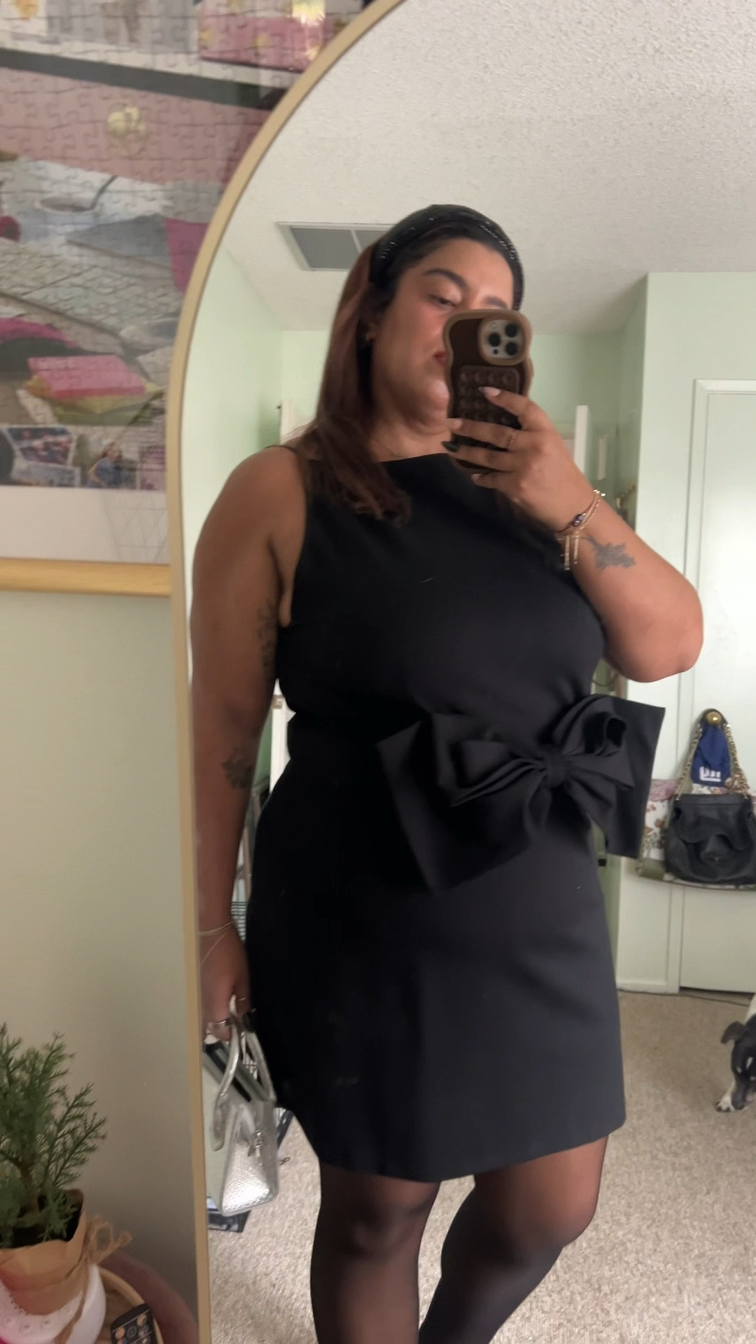 A little black dress for the holidays yes! With a beautiful bow detail and perfect for us girls who carry our weight in our belly! 

#LTKHoliday #LTKMidsize #LTKFindsUnder50