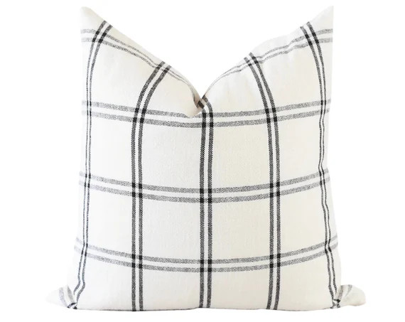 Plaid Pillow Cover Black and White Pillow Cover 20x20 - Etsy | Etsy (US)
