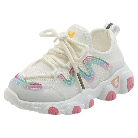 Toddler Girl Sneakers - Girls Shoes - Kids Baby Girls Mesh Breathable Lace up Slip on Shoes Soft Lightweight Sneakers Girls Athletic Shoes for Running Working White 26 | Walmart (US)