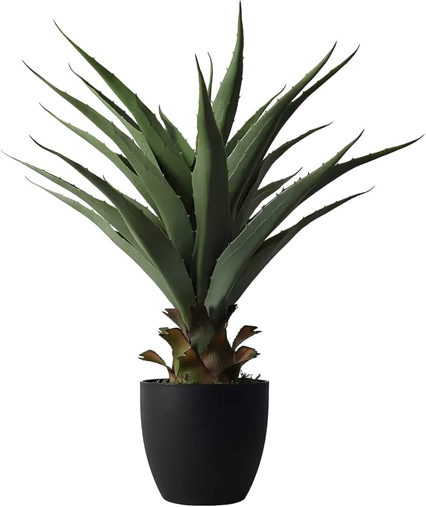 27 Inch Sansevieria Feaux Plants Agave Snake Plant Barbed Artificial Fake Green Plastic Sword Pot... | Amazon (US)