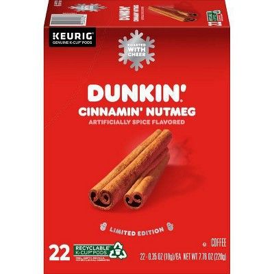 Dunkin' Cinnamin' Nutmeg Spice Medium Roast Coffee - Keurig K-Cup Pods - 22ct | Target