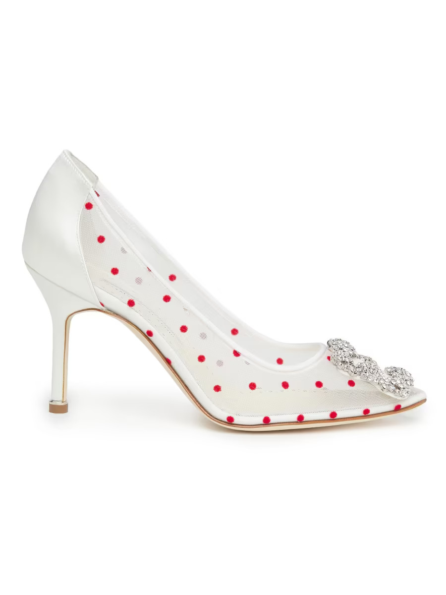 Embellished Polka Dot Mesh Pumps | Saks Fifth Avenue