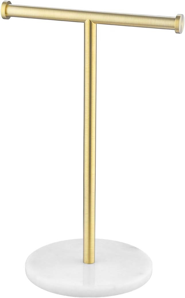 KES Countertop Towel Rack with Natural Marble Base T-Shape Bathroom Hand Towel Holder Stand SUS30... | Amazon (US)