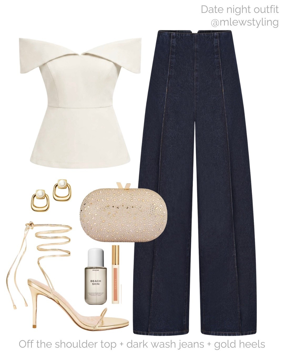 What to wear for date night ✨

Tags: spring outfit, going out look, off the shoulder top, high waist wide leg denim, dark wash jeans, gold strappy sandals, gold clutch bag, phlur beach skin, Gucci lip gloss, gold clutch bag, summer date night

#LTKpartywear #LTKstyletip #LTKdatenight