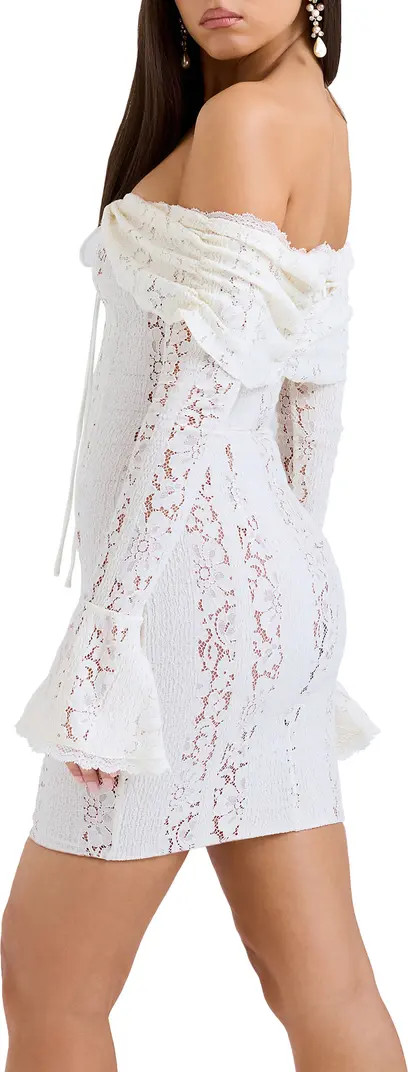 Sadie Off the Shoulder Long Sleeve Lace Minidress | Nordstrom