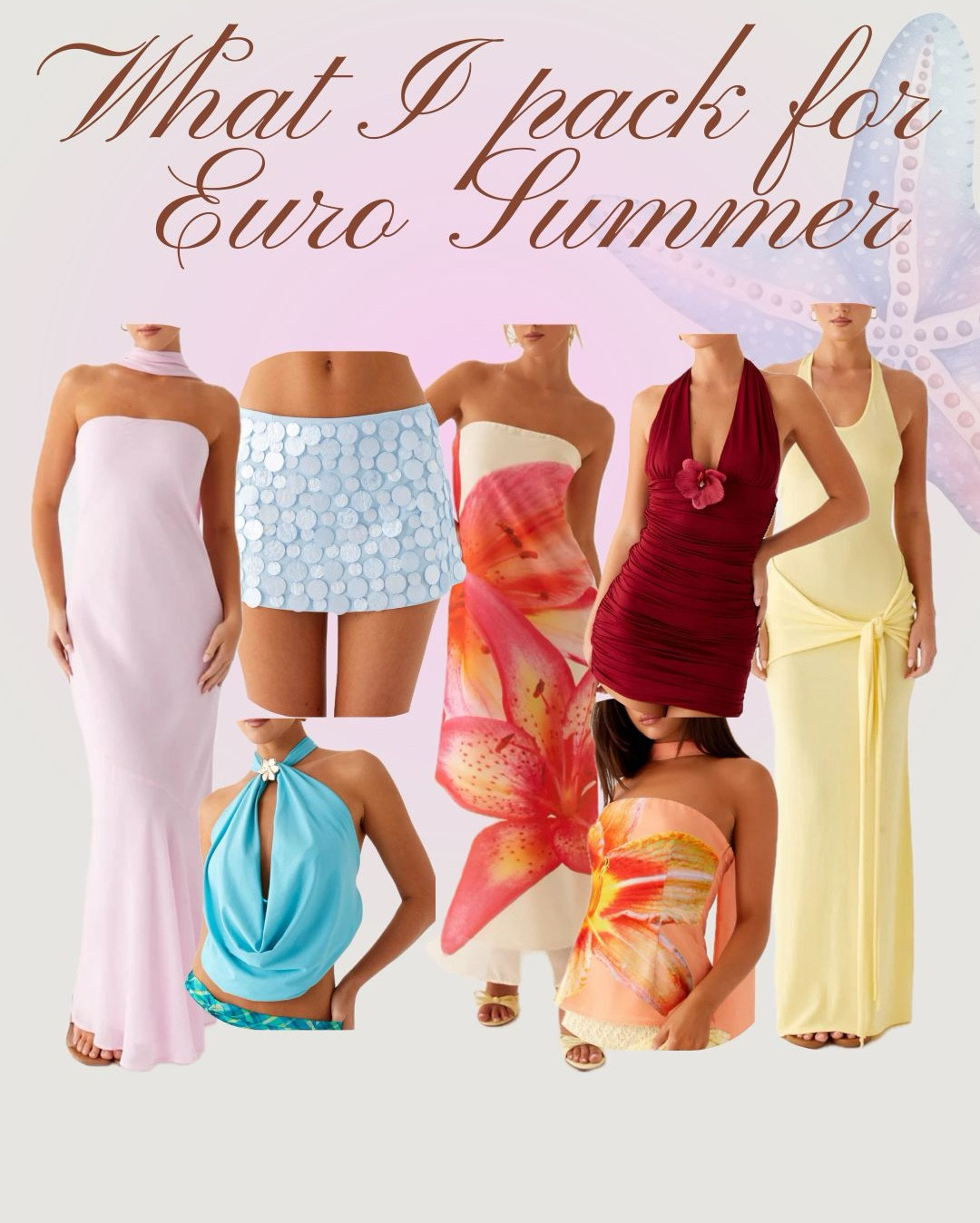 Was ich für meinen Euro Summer einpacke ☀️💖 – Ibiza-Vibes in Pastell & Flower-Prints
Von kurzen Röcken über Tops mit großen Pailletten bis zu Kleidern mit riesigen Blumenmustern 🌸 – diese Styles sind perfekt für warme Nächte, Beach Clubs & City-Exploring. Alles im angesagten Ibiza-Look: feminin, verspielt und ein echter Hingucker.
Shoppe jetzt meinen Euro Summer Koffer und bring den Sommer-Glow in deinen Kleiderschrank!

#LTKtravel #LTKpartywear #LTKsummer