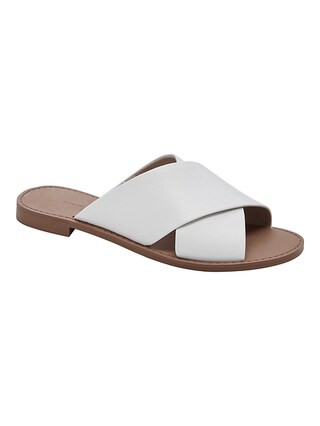 Leather Crossover Slide Sandal | Banana Republic (US)