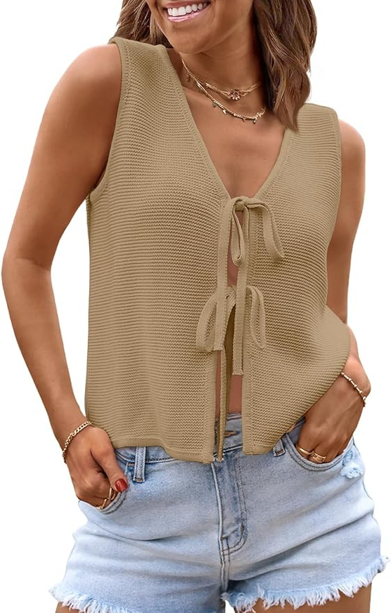 LILLUSORY Womens Crochet Tops Summer Vacation Outfits Beach Fashion 2025 Cute Casual Clothes Spri... | Amazon (US)