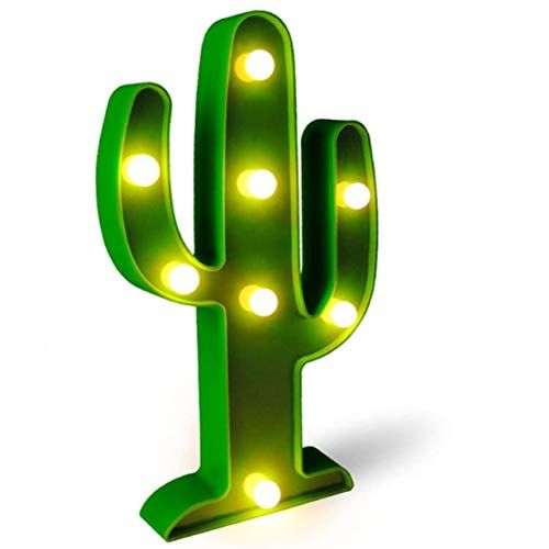 QiaoFei LED Cactus Light, Cute Cactus Night Table Lamp for Kids' Room Bedroom Party Garden Home Deco | Amazon (US)