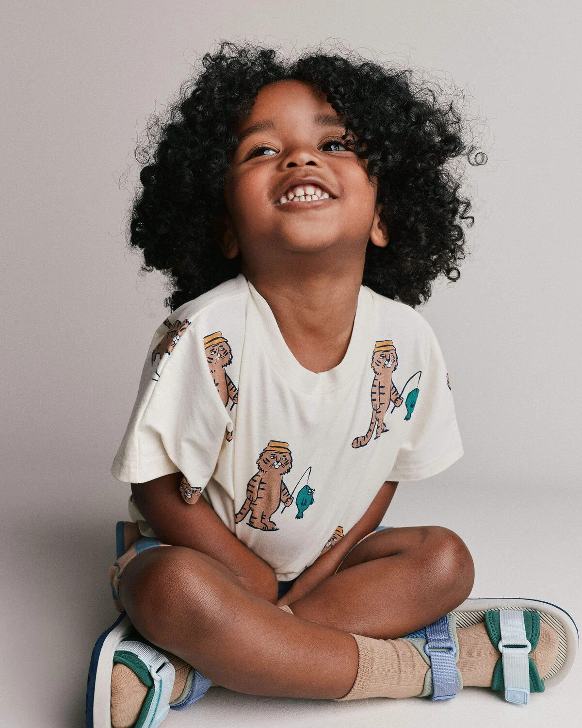 Toddler Dolman Tee in Fishing Tiger Print - Cream - Otter Avenue | Carter's | Carter's Inc