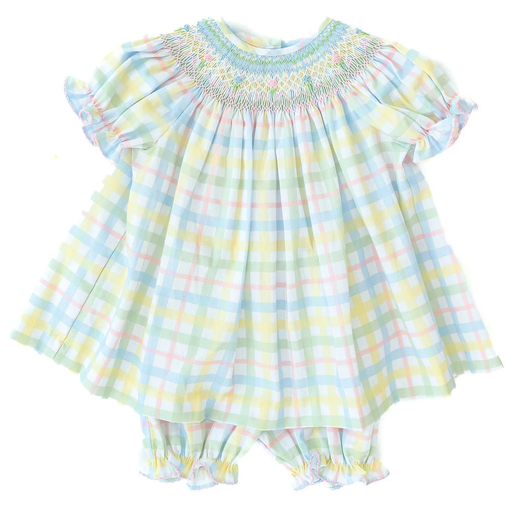 Ruth and Ralph Pastel Plaid Annabelle Bloomer Set | JoJo Mommy