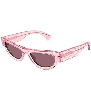 Gucci Women's Gucci Miami 53mm Allover GG Pattern Cat Eye Sunglasses - Shiny Transparent Pink/Light Burgundy | Dillard's