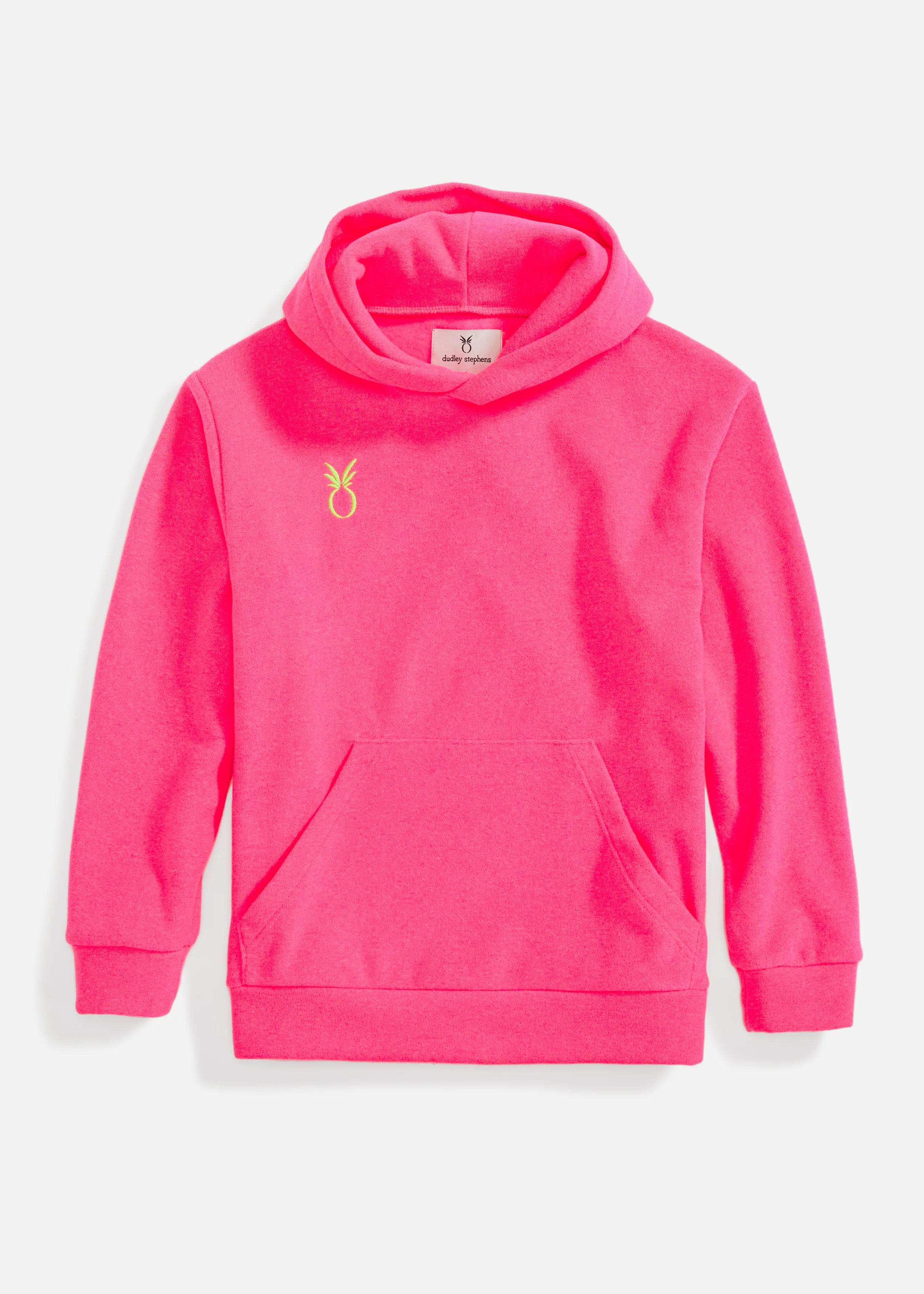 Kids Hendrie Hoodie in Terry Fleece (Neon Pink) | Dudley Stephens